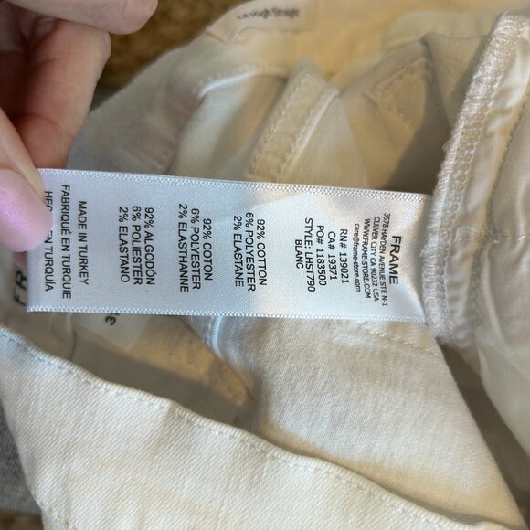 FRAME Le High Straight Jeans in White Women's Size 31 High Rise Cropped - Picture 7 of 7